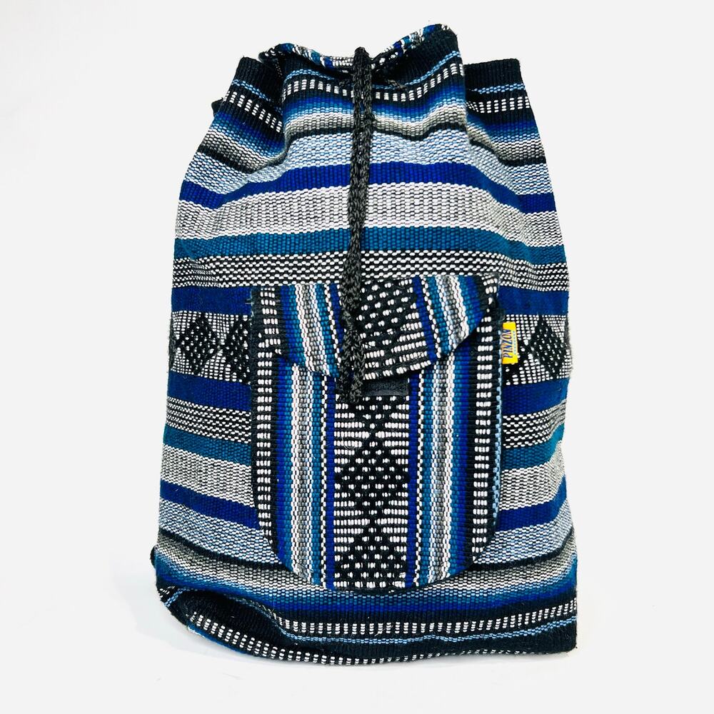 Woven Baja Blanket Backpack Boho Festival Rucksack Surf Aesthetic